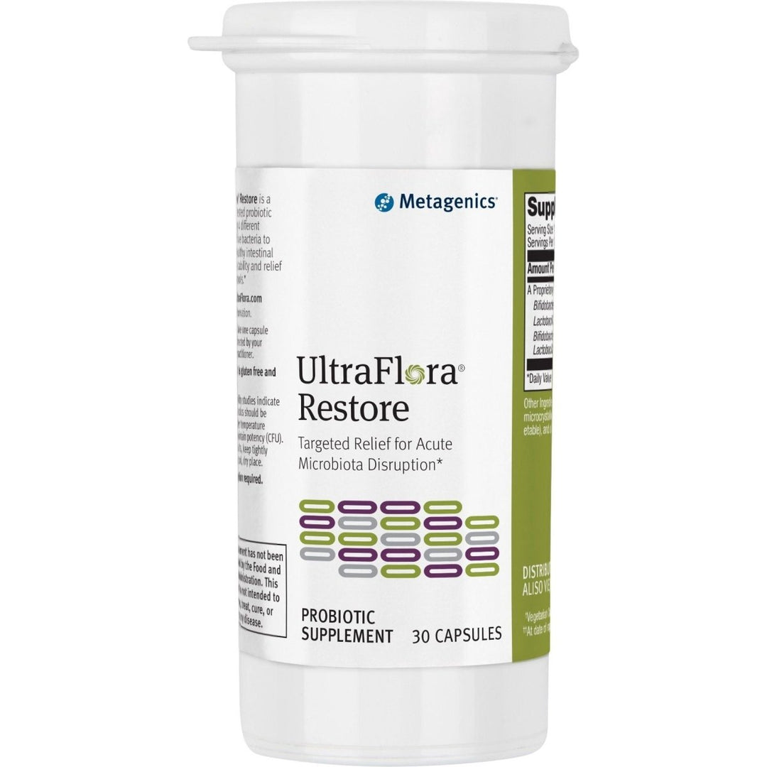 Metagenics UltraFlora? Restore ? Daily Probiotic ? Intestinal Support* | 30 Capsules - The Oasis of Health