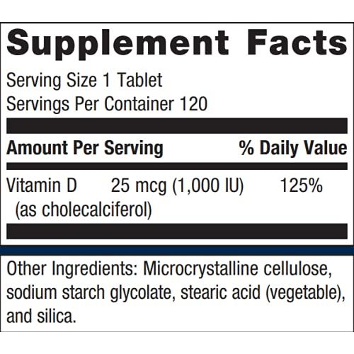 Metagenics Vitamin D3 1000 IU - Vitamin D Supplement for Healthy Bone Formation, Cardiovascular Health, and Immune Support - 120 Count - The Oasis of Health