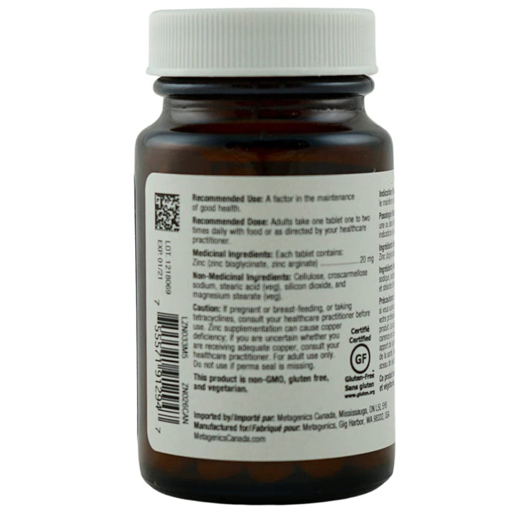 Metagenics Zinc A.G. Tablets - 180 Count - The Oasis of Health