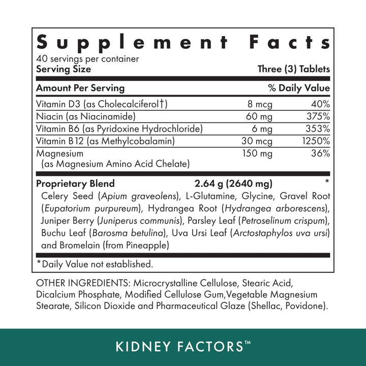 Michael's Naturopathic Programs - Kidney Factors Cleansing Support - 120 Vegetarian Tablets - The Oasis of Health