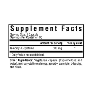 NAC | 500 mg N - Acetyl - L - Cysteine | Powerful Detoxifying Action| 90 Easy - To - Swallow Capsules | Free of Common Allergens | Seeking Health - The Oasis of Health