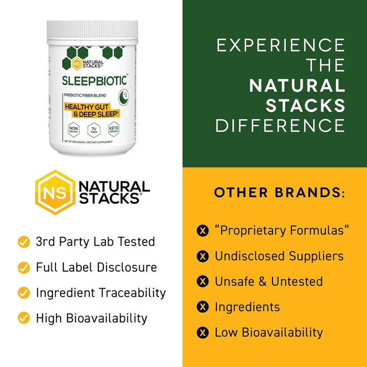 Natural Stacks - SleepBiotic Prebiotic Fiber Blend - 292 Grams - The Oasis of Health