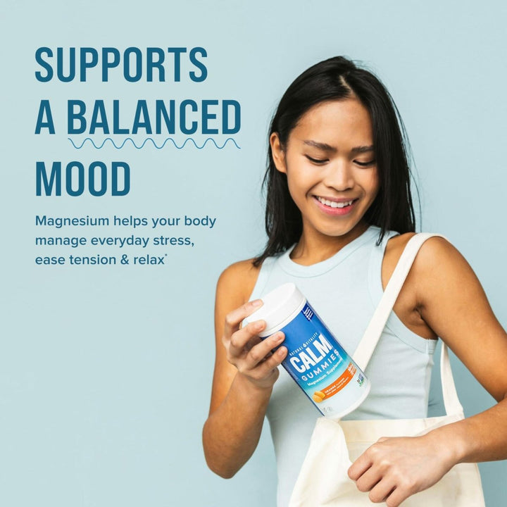 Natural Vitality CALM, Magnesium Supplement, Stress Relief Gummies, Supports a Healthy Response to Stress, Gluten Free, Vegan, Orange Flavored, 60 Gummies - The Oasis of Health