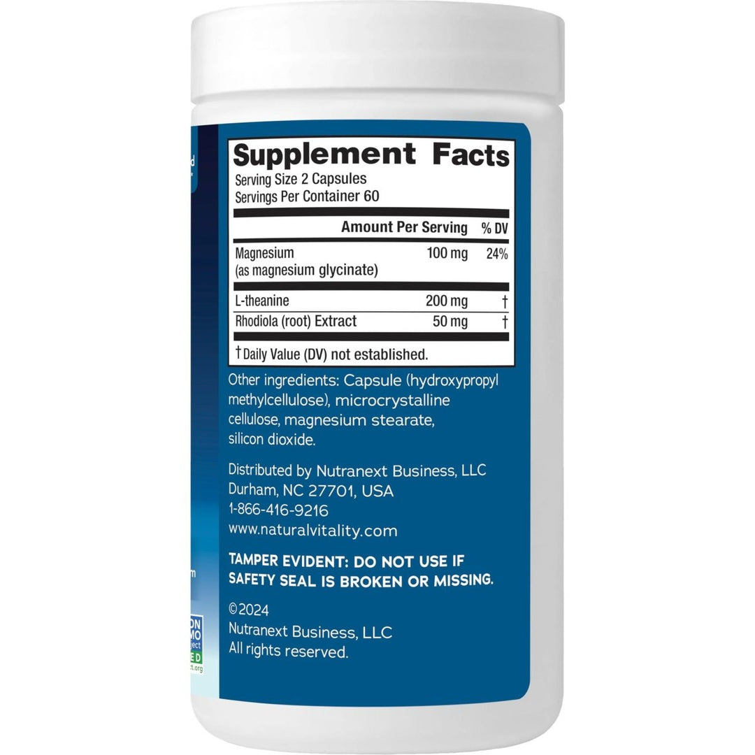 Natural Vitality Calm® Mood & Stress Relief Capsules, Magnesium Glycinate Supplement, 120 Caps - The Oasis of Health