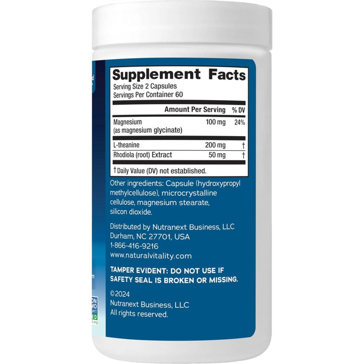 Natural Vitality Calm® Mood & Stress Relief Capsules, Magnesium Glycinate Supplement, 120 Caps - The Oasis of Health