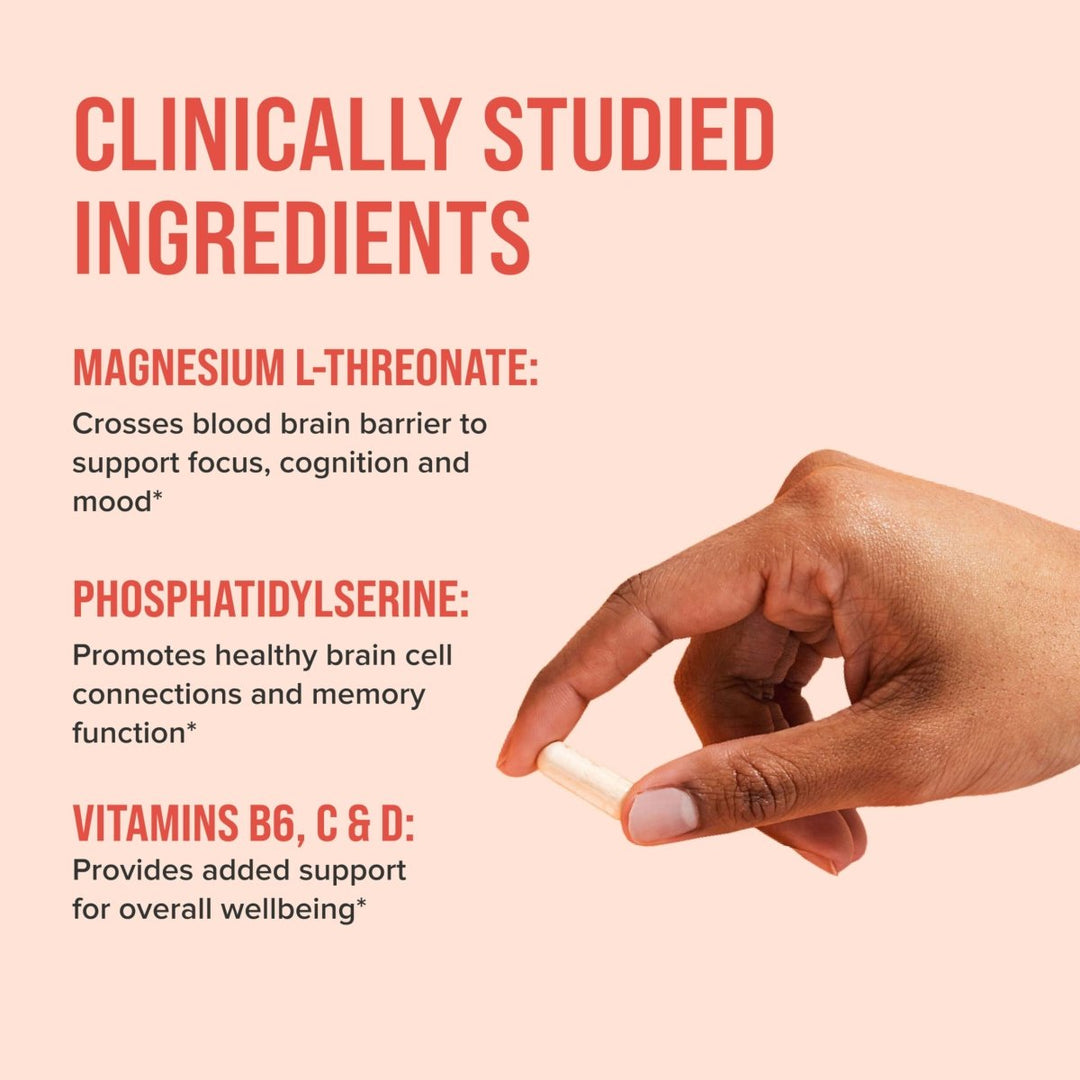 Natural Vitality Focus, Magnesium L - Threonate and Phosphatidylserine Nootropic Brain Supplements for Memory, Focus, and Cognition, Gluten Free, Vegetarian, 60 Capsules - The Oasis of Health