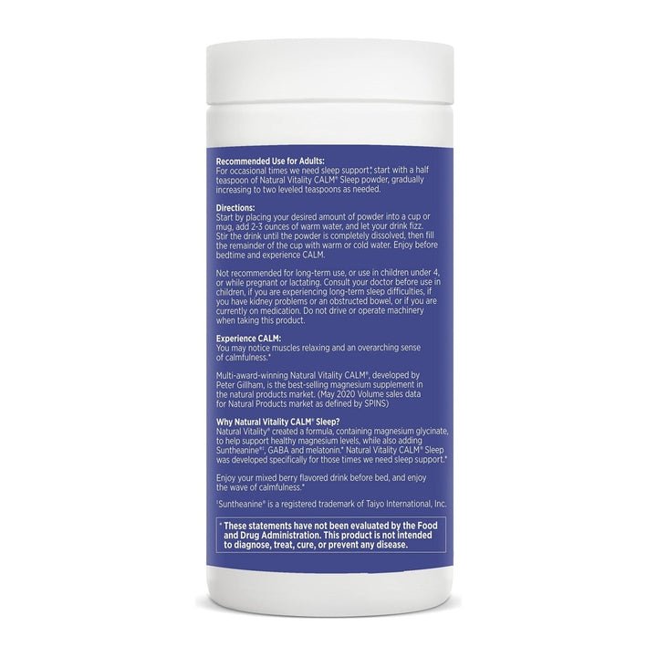 Natural Vitality Natural Calm Specifics Calmful Sleep Wildberry Flavor 6oz - The Oasis of Health