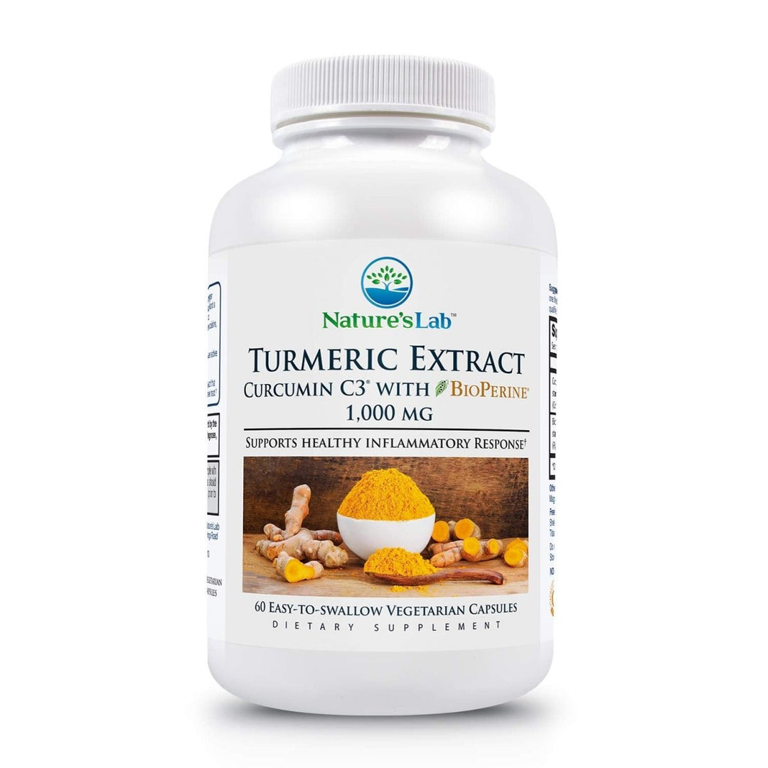 Nature's Lab - Turmeric Extract Curcumin C3 with BioPerine 1000 mg. - 60 Capsules - The Oasis of Health