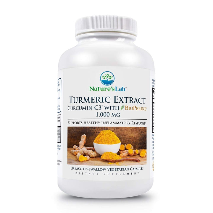 Nature's Lab - Turmeric Extract Curcumin C3 with BioPerine 1000 mg. - 60 Capsules - The Oasis of Health
