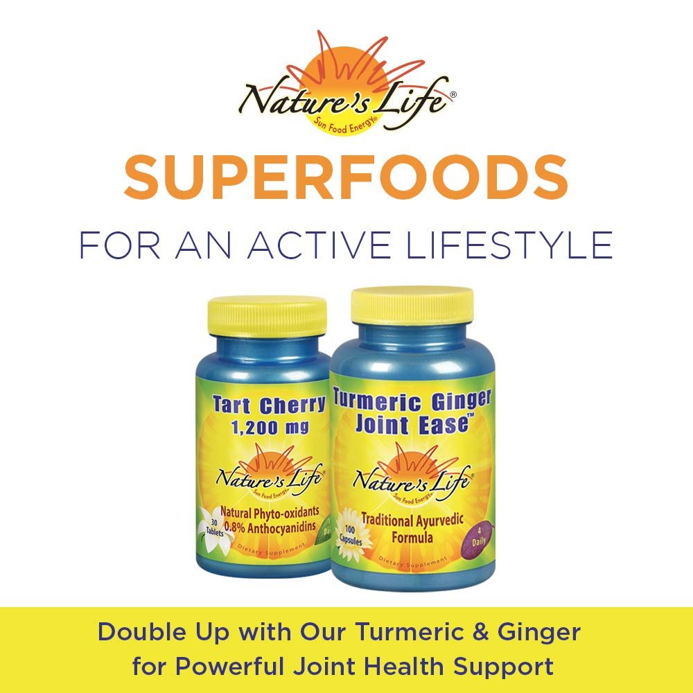 Nature's Life Tart Cherry 1200mg | Uric Acid Cleanse for Joint Comfort, Muscle Recovery & Sleep Support | with Anthocyanins & Polyphenols | 30 Tablets - The Oasis of Health