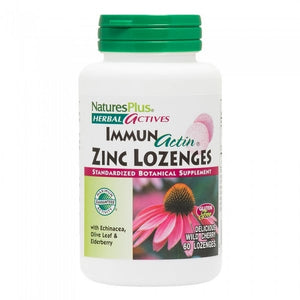 Natures Plus - Herbal Actives ImmunActin Zinc Lozenges - 60 Lozenges - The Oasis of Health