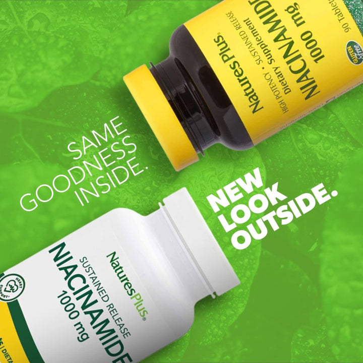 Natures Plus - Niacinamide Sustained Release 1000 mg. - 90 Tablets - The Oasis of Health