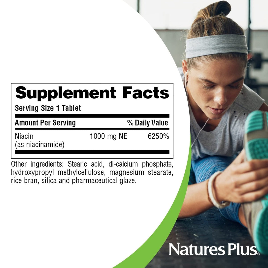 Natures Plus - Niacinamide Sustained Release 1000 mg. - 90 Tablets - The Oasis of Health