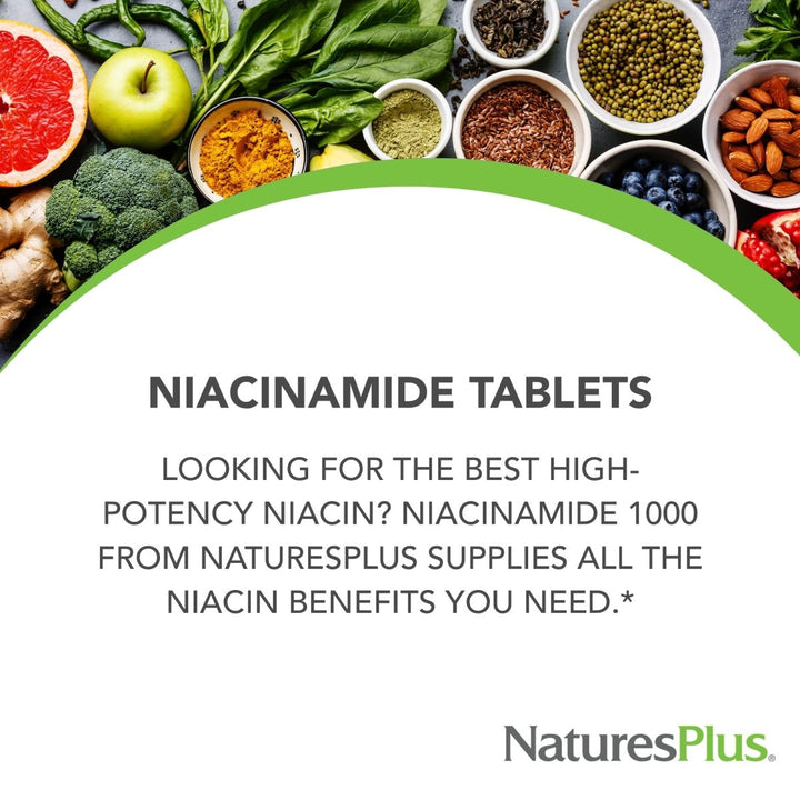 Natures Plus - Niacinamide Sustained Release 1000 mg. - 90 Tablets - The Oasis of Health