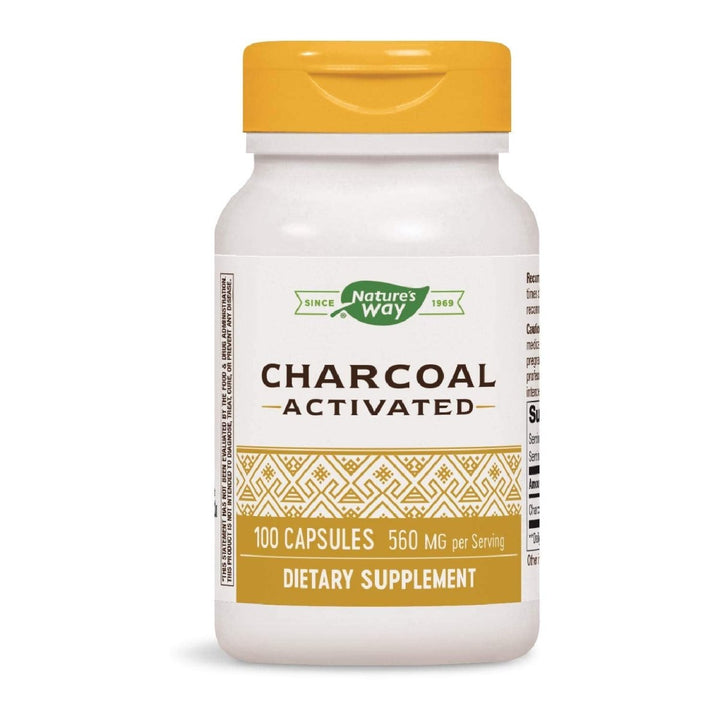 Nature's Way Activated Charcoal Supplement Gluten - Free 100 Capsules - The Oasis of Health