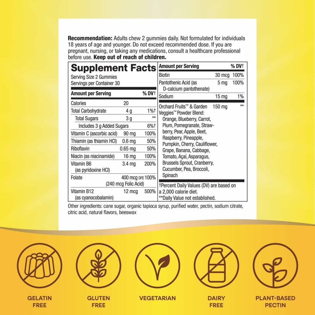 Nature's Way Alive! B - Complex Gummies, Cellular Energy Support*, 8 B - Vitamins, Vegetarian, Mango Flavored, 60 Gummies (Packaging May Vary) - The Oasis of Health