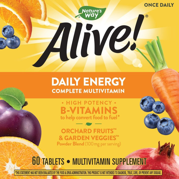 Nature?s Way Alive! Daily Energy Multivitamin 22 Vitamins and Minerals 60 Tablets - The Oasis of Health