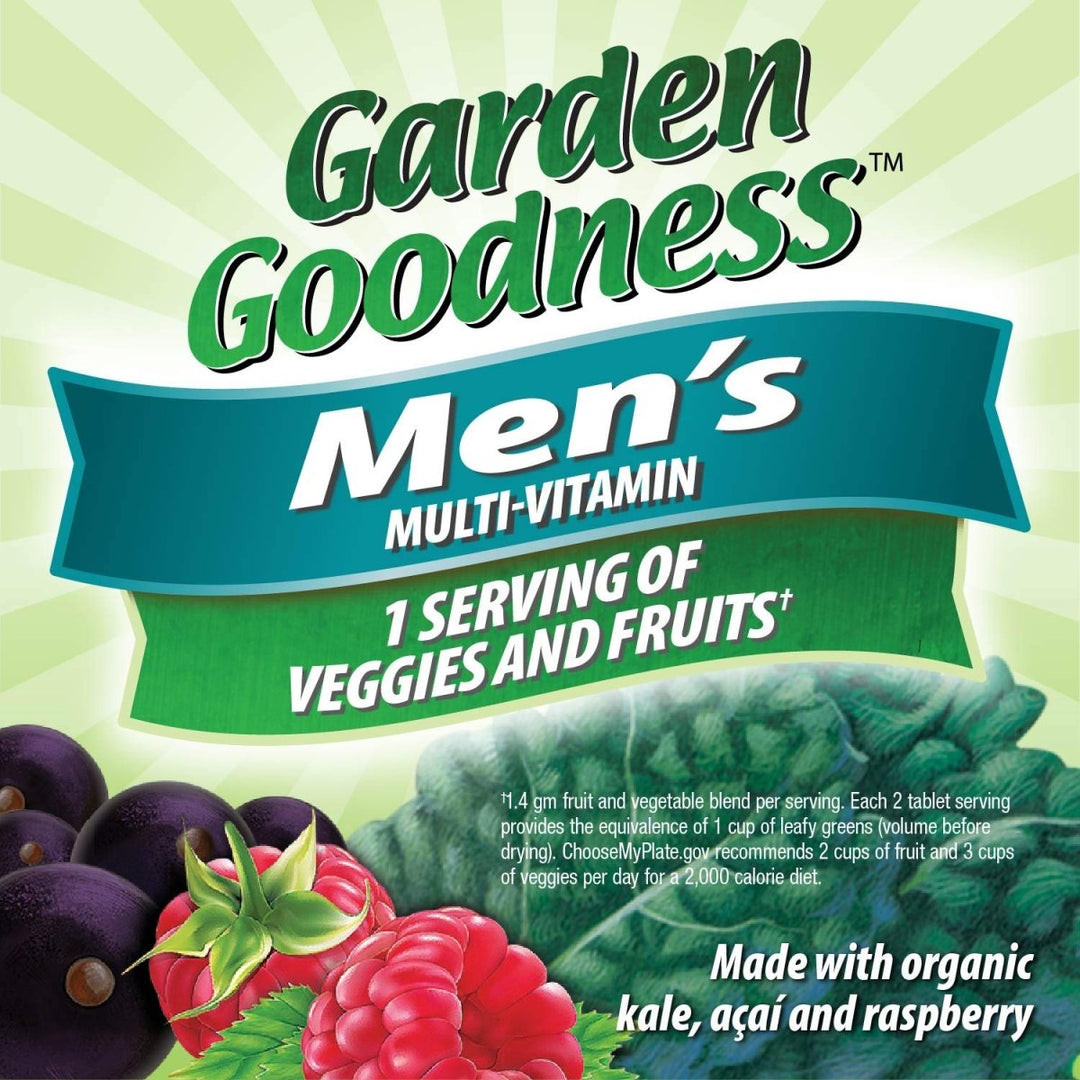 Nature's Way Alive! Garden Goodness Men's Multivitamin, One Serving of Veggies and Fruits**, High Potency B - Vitamins, 60 Tablets - The Oasis of Health