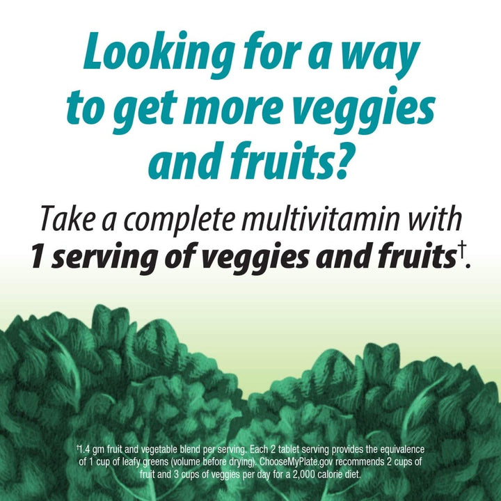 Nature's Way Alive! Garden Goodness Men's Multivitamin, One Serving of Veggies and Fruits**, High Potency B - Vitamins, 60 Tablets - The Oasis of Health