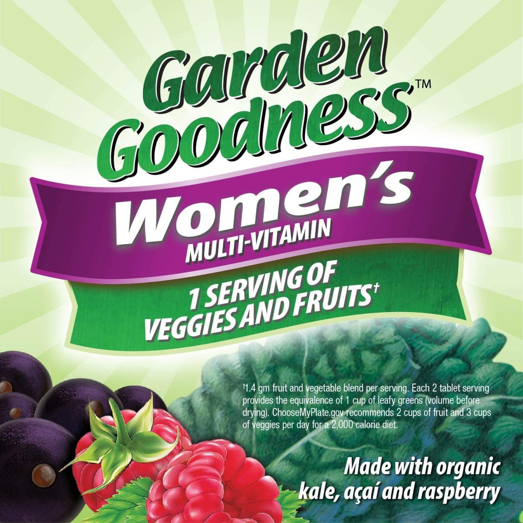 Nature's Way Alive! Garden Goodness Multivitamin for Women, 1 Serving Veggies & Fruits**, with Organic Kale, High Potency B - Vitamins, 60 Tablets - The Oasis of Health