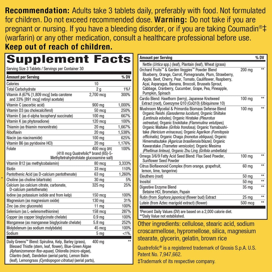 Nature's Way Alive! Max3 Potency Multivitamin, Support Daily Energy Metabolism*, No Added Iron, 90 Tablets - The Oasis of Health