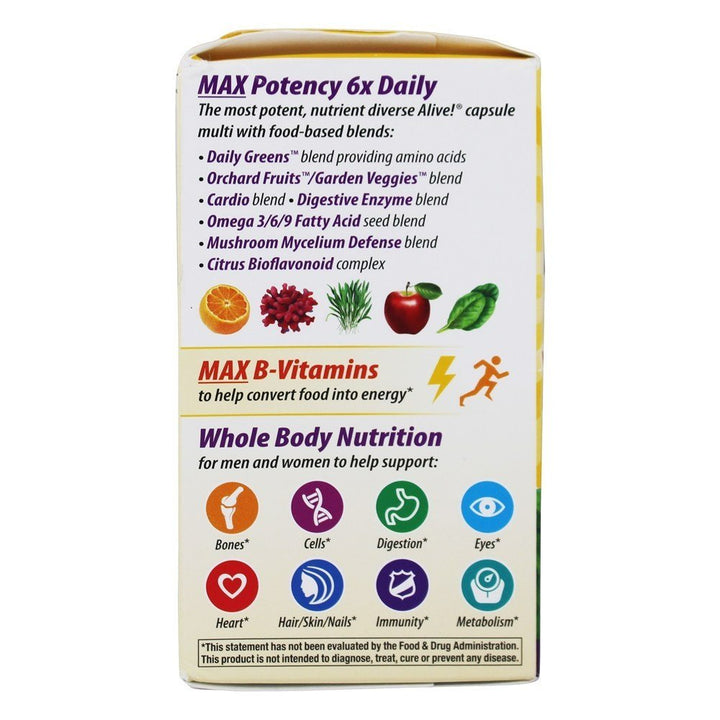 Nature's Way Alive! Max6 Potency Daily Multi No iron 15092 90 cap - The Oasis of Health