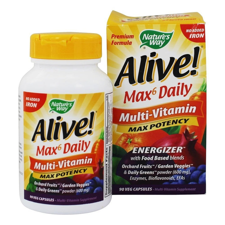 Nature's Way Alive! Max6 Potency Daily Multi No iron 15092 90 cap - The Oasis of Health
