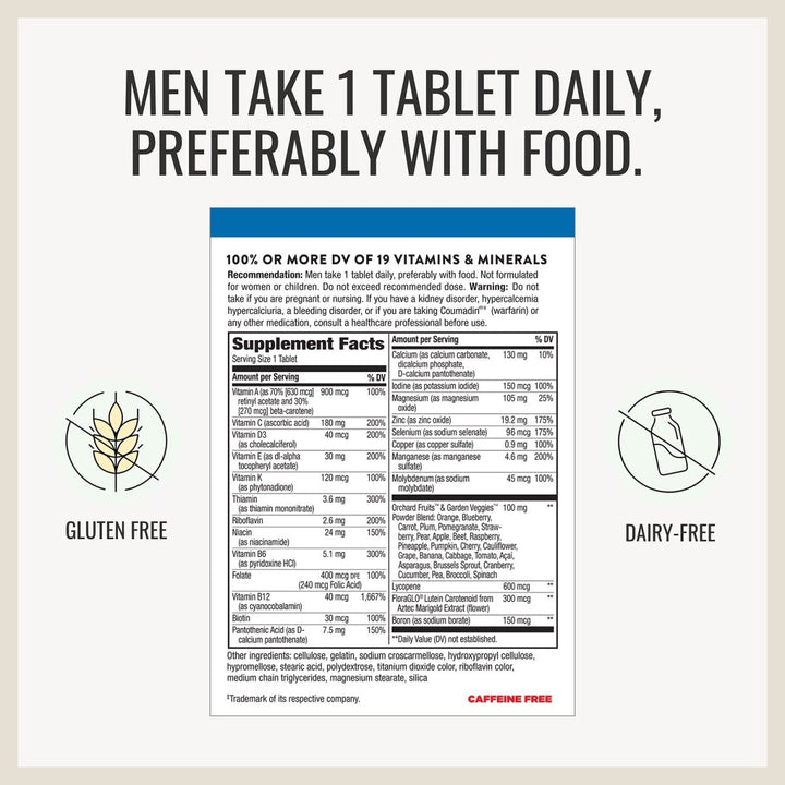 Nature's Way Alive! Men's 50+ Complete Multivitamin - Comprehensive Support for Multiple Body Systems - High Potency B - Vitamins - 130 Tablets - The Oasis of Health