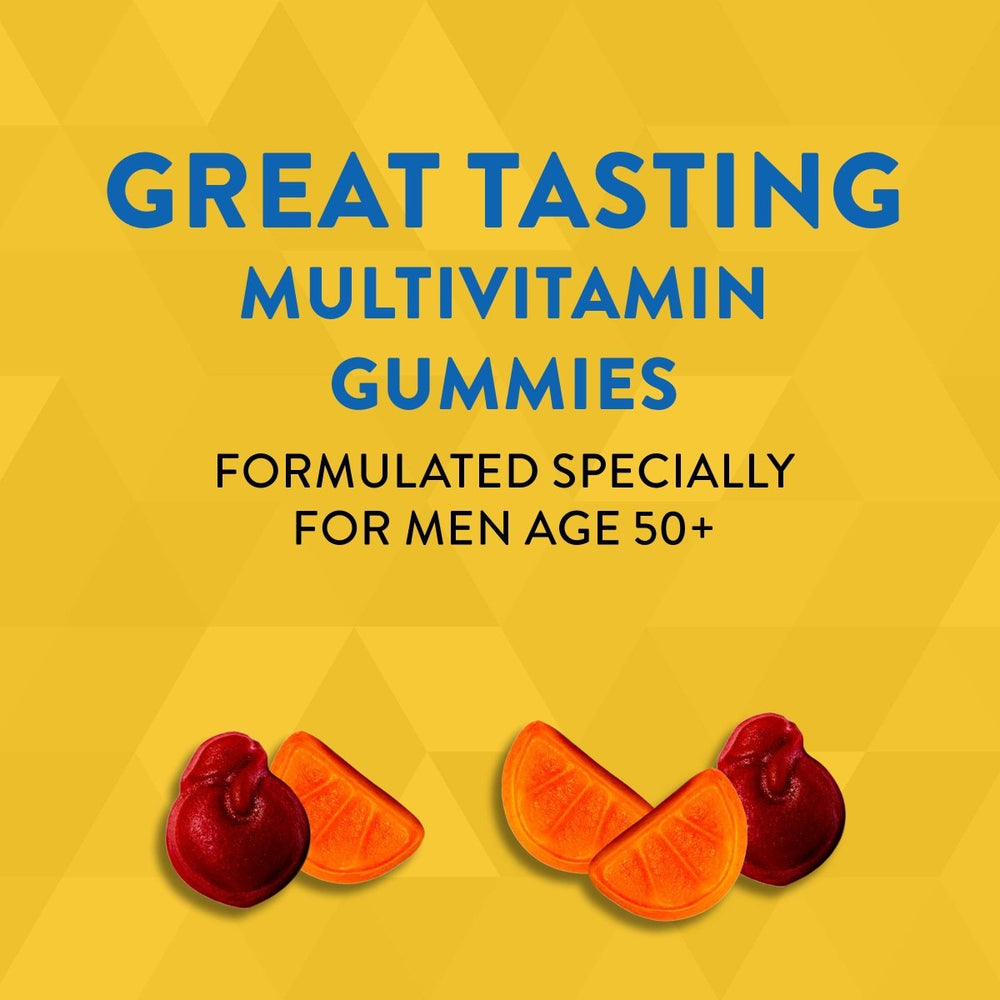 Nature?s Way Alive! Men?s 50+ Gummy Multivitamins, Supports Multiple Body Systems*, Supports Cellular Energy, B - Vitamins, Gluten - Free, Vegetarian, Fruit Flavored, 150 Gummie - The Oasis of Health