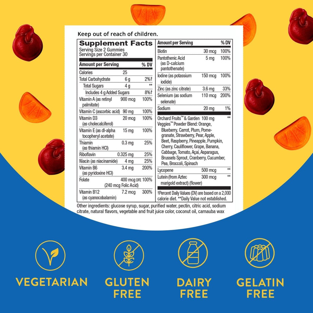 Nature?s Way Alive! Men?s 50+ Gummy Multivitamins, Supports Multiple Body Systems, Supports Cellular Energy, B - Vitamins, Gluten - Free, Vegetarian, Fruit Flavored, 60 Gummies - The Oasis of Health