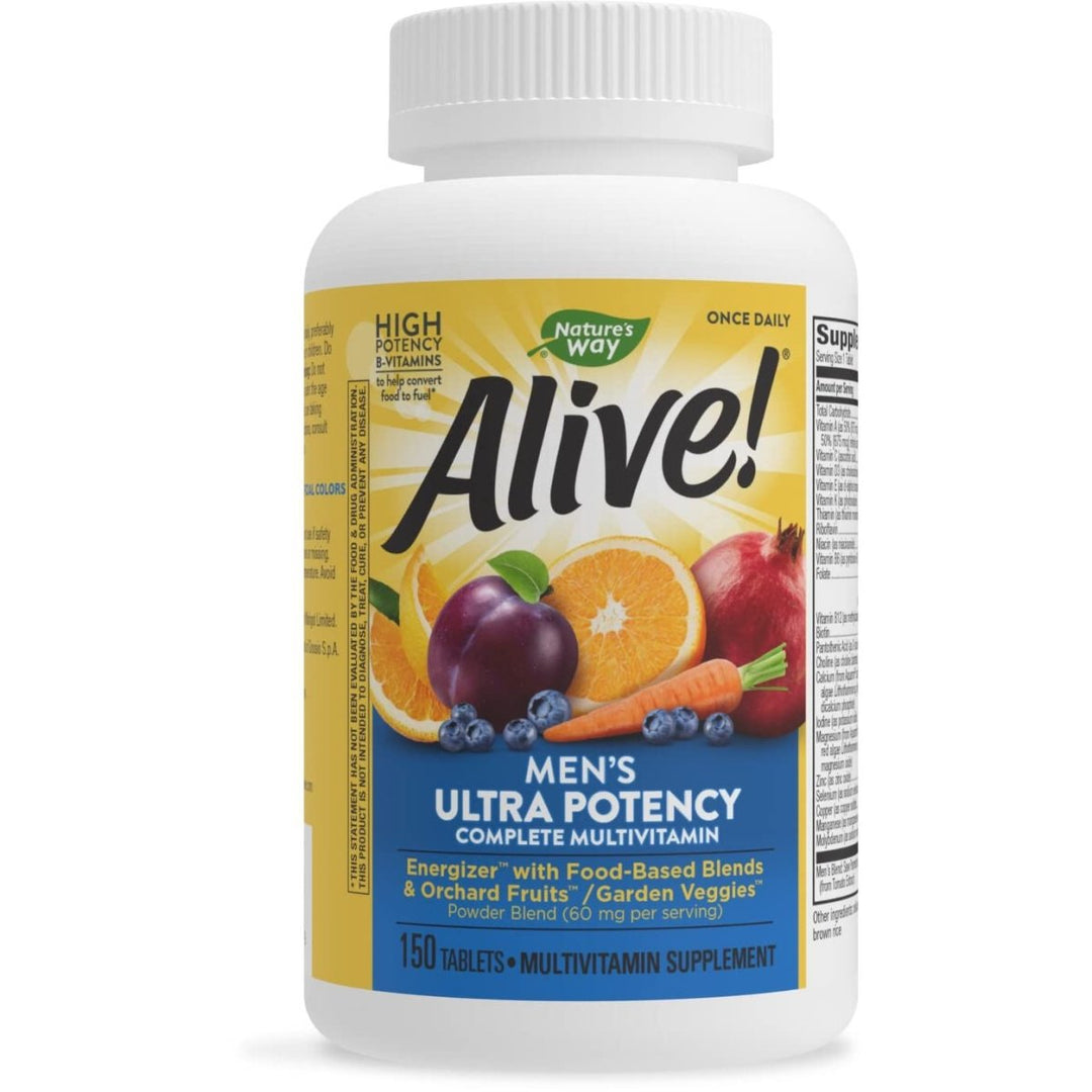 Nature's Way Alive! Men's Ultra Potency Complete Multivitamin, High Potency B - Vitamins, Energy Metabolism*, 150 Tablets - The Oasis of Health