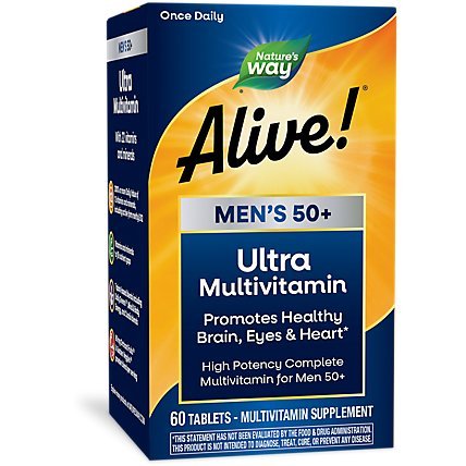 Nature's Way Alive! Once Daily Men’s & Women's 50+ Ultra Potency Multivitamin 60 Tablets - 1 Each - The Oasis of Health