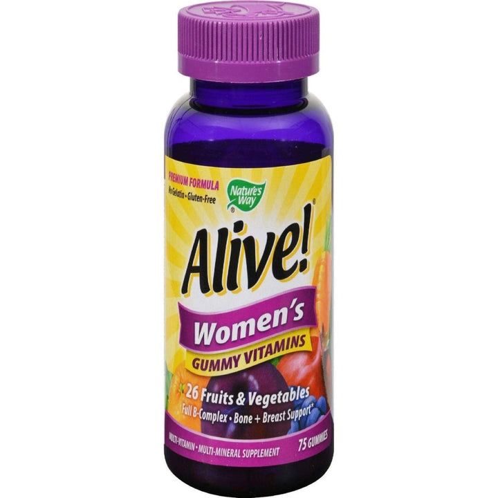 Nature's Way Alive!a Womenas Premium Gummy Multivitamin, Fruit and Veggie Blend, 75 Gummies - The Oasis of Health