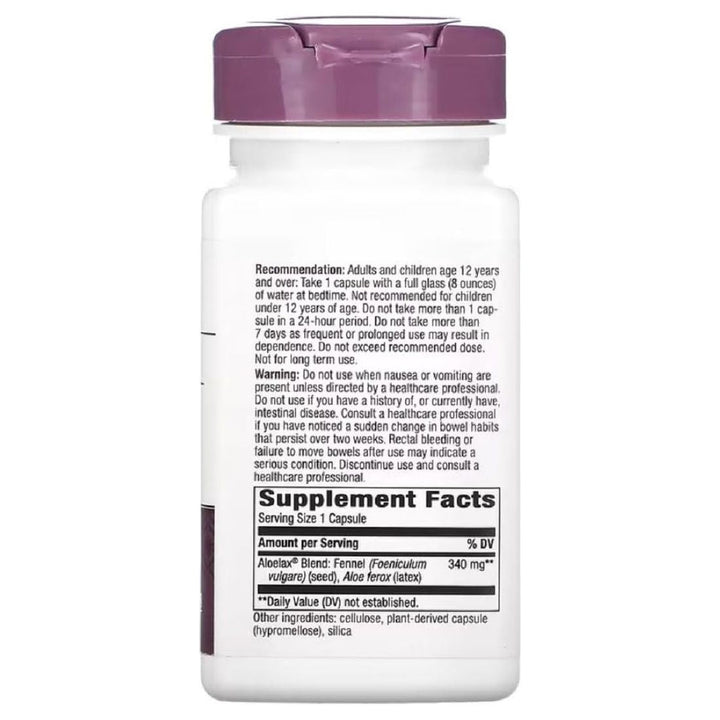 Natures Way AloeLax, 340 milligrams, 100 Vegatarian Capsules. Pack of 5 Bottles - The Oasis of Health