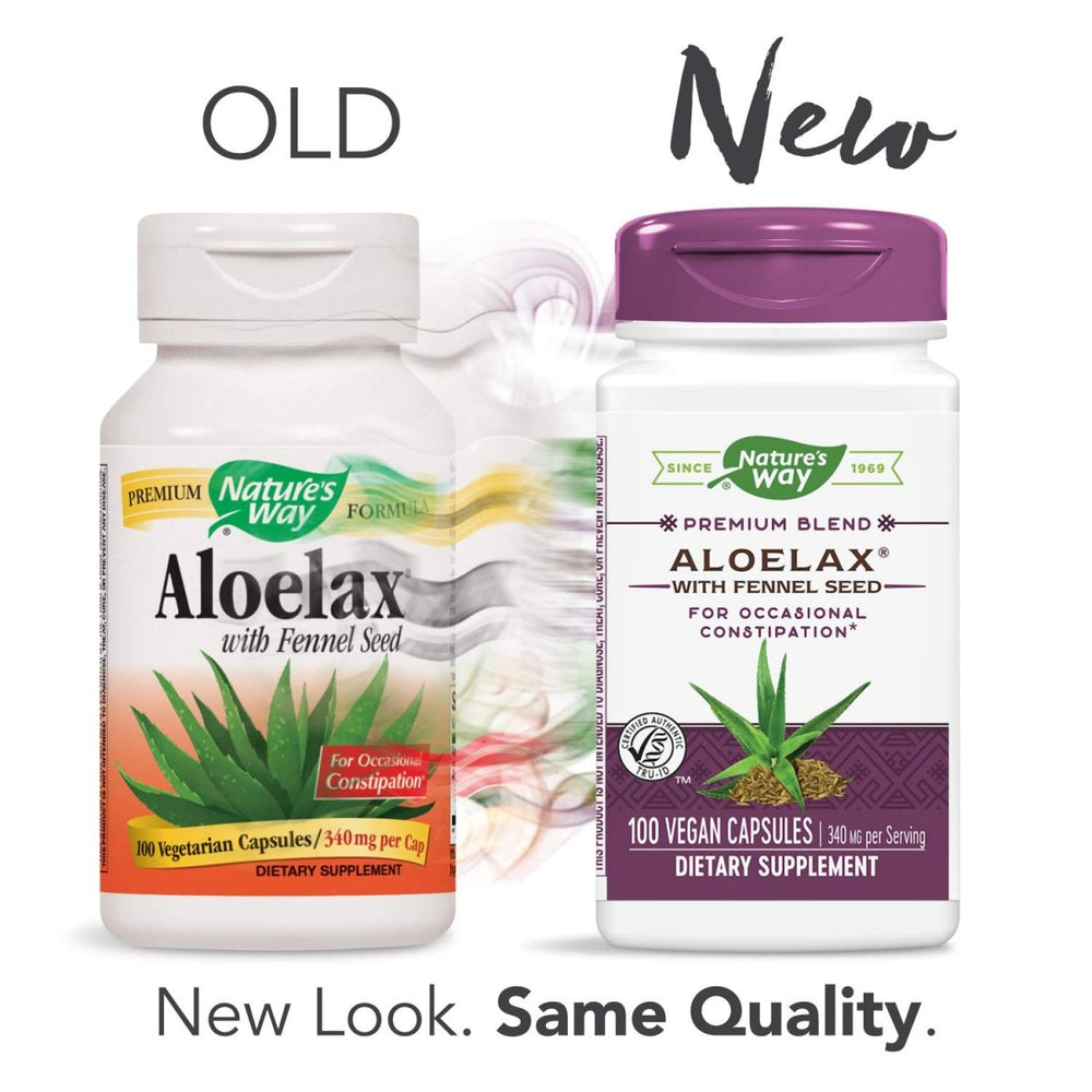 Nature's Way Aloelax, Premium Blend, with Fennel Seed, Occasional Constipation*, 340 mg, Vegan, 100 Capsules - The Oasis of Health