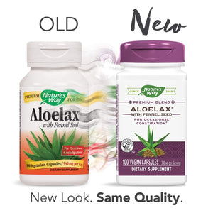 Nature's Way Aloelax, Premium Blend, with Fennel Seed, Occasional Constipation*, 340 mg, Vegan, 100 Capsules - The Oasis of Health