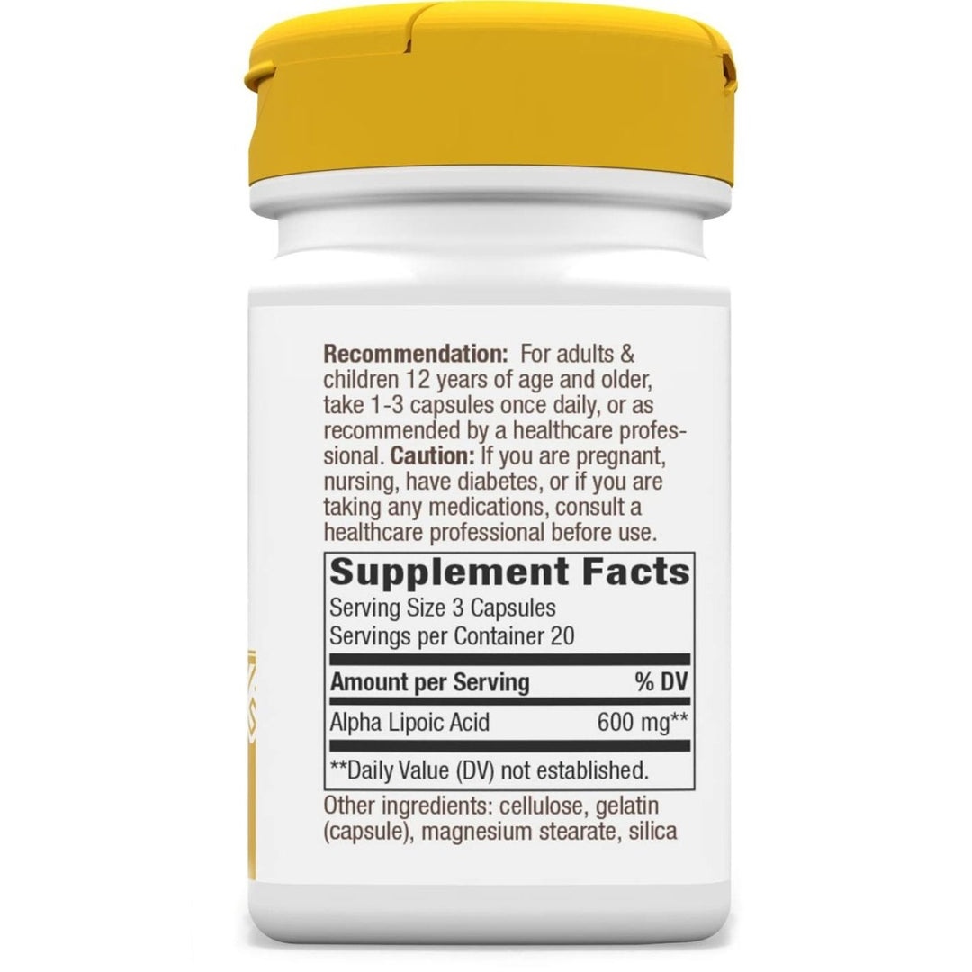 Nature's Way Alpha Lipoic Acid, Supports Healthy Nerve Function*, 600 mg per serving, 60 Capsules - The Oasis of Health