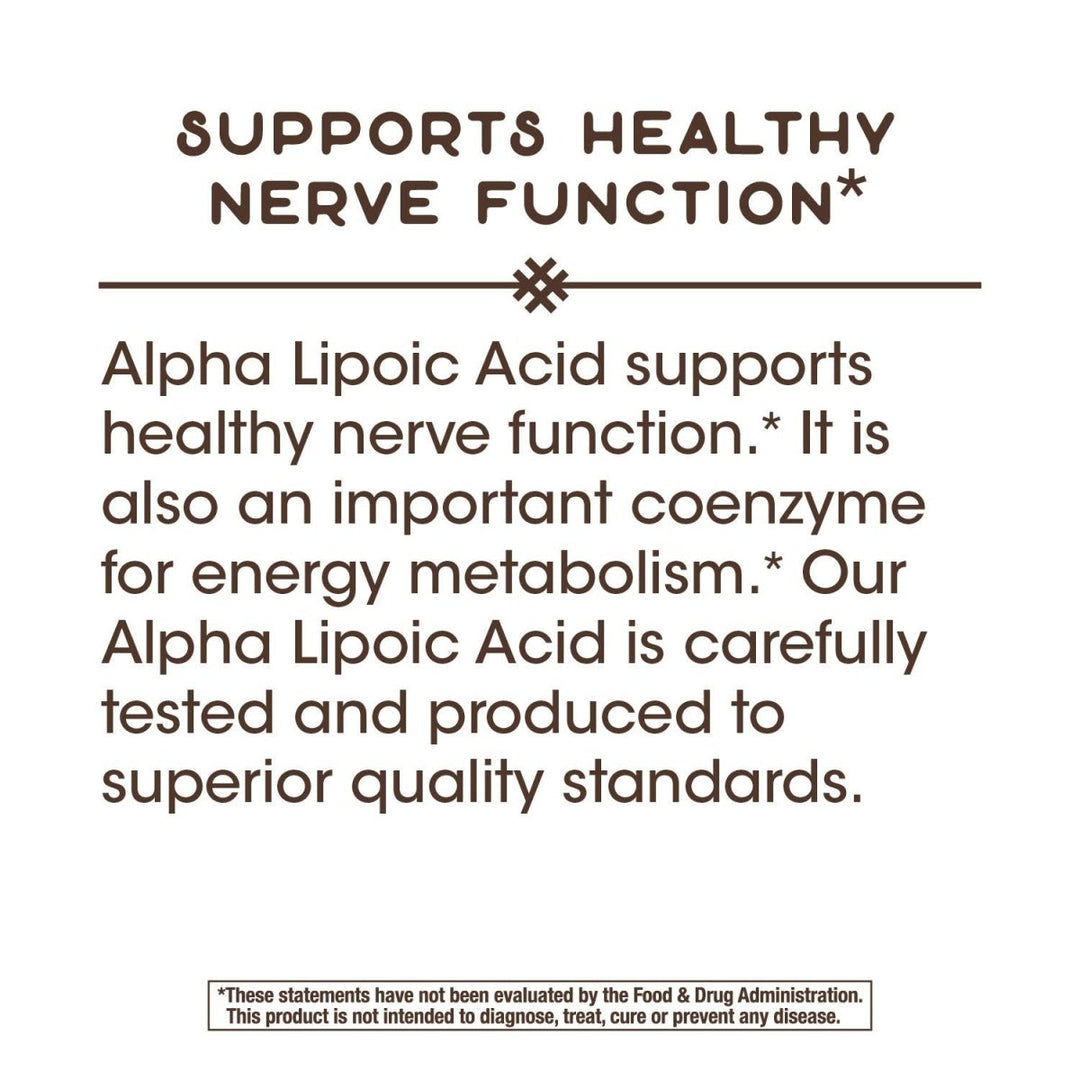 Nature's Way Alpha Lipoic Acid, Supports Healthy Nerve Function*, 600 mg per serving, 60 Capsules - The Oasis of Health