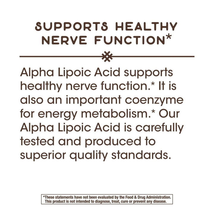 Nature's Way Alpha Lipoic Acid, Supports Healthy Nerve Function*, 600 mg per serving, 60 Capsules - The Oasis of Health