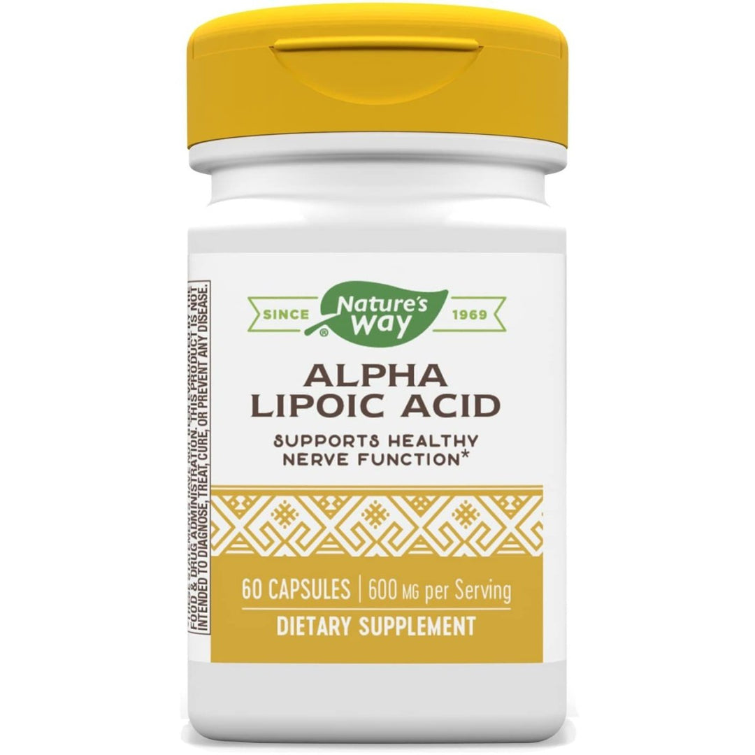 Nature's Way Alpha Lipoic Acid, Supports Healthy Nerve Function*, 600 mg per serving, 60 Capsules - The Oasis of Health