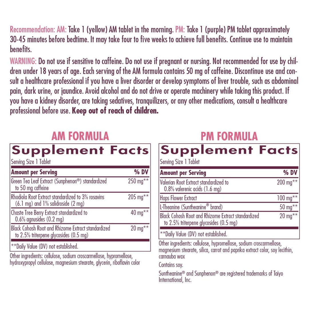 Nature's Way AM/PM PeriMenopause Formula - Hormone - Free Day & Night Relief, 30 AM & 30 PM Tablets - The Oasis of Health