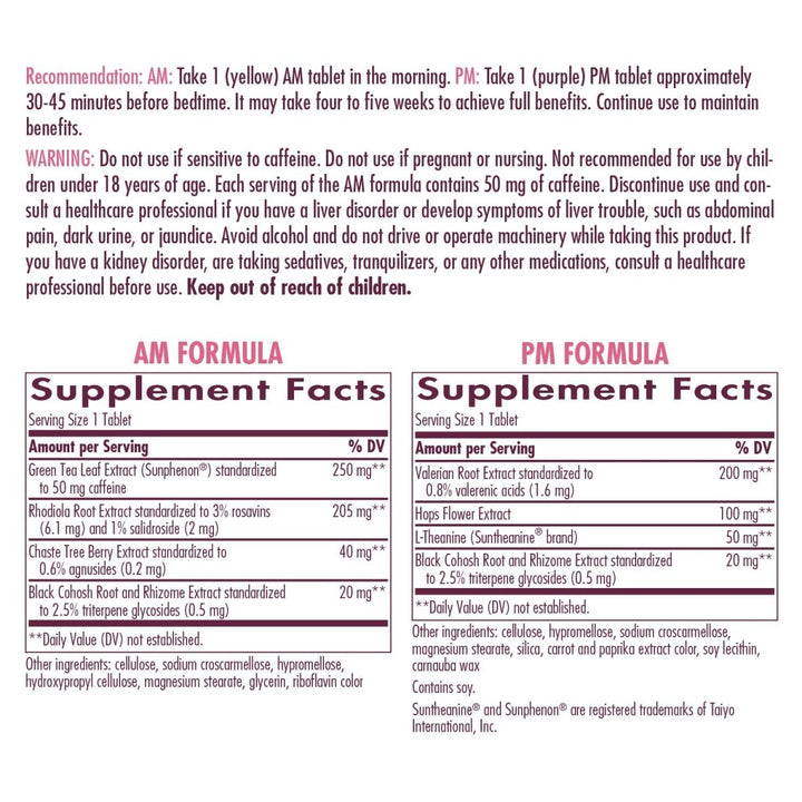 Nature's Way AM/PM PeriMenopause Formula - Hormone - Free Day & Night Relief, 30 AM & 30 PM Tablets - The Oasis of Health