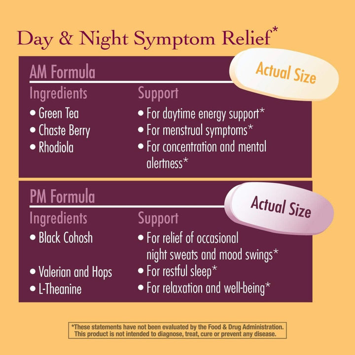 Nature's Way AM/PM PeriMenopause Formula - Hormone - Free Day & Night Relief, 30 AM & 30 PM Tablets - The Oasis of Health