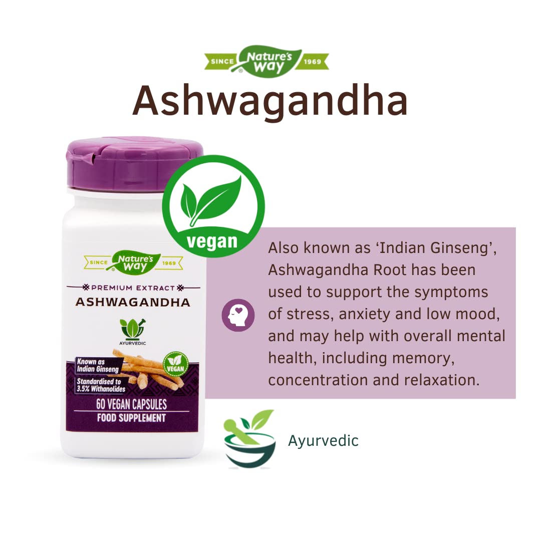 Nature's Way - Ashwagandha, 60 veggie caps - The Oasis of Health