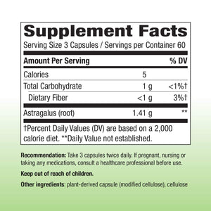 Nature's Way Astragalus Root, Traditional Immune Support*, Non - GMO Project Verified, Vegan, 180 Capsules - The Oasis of Health