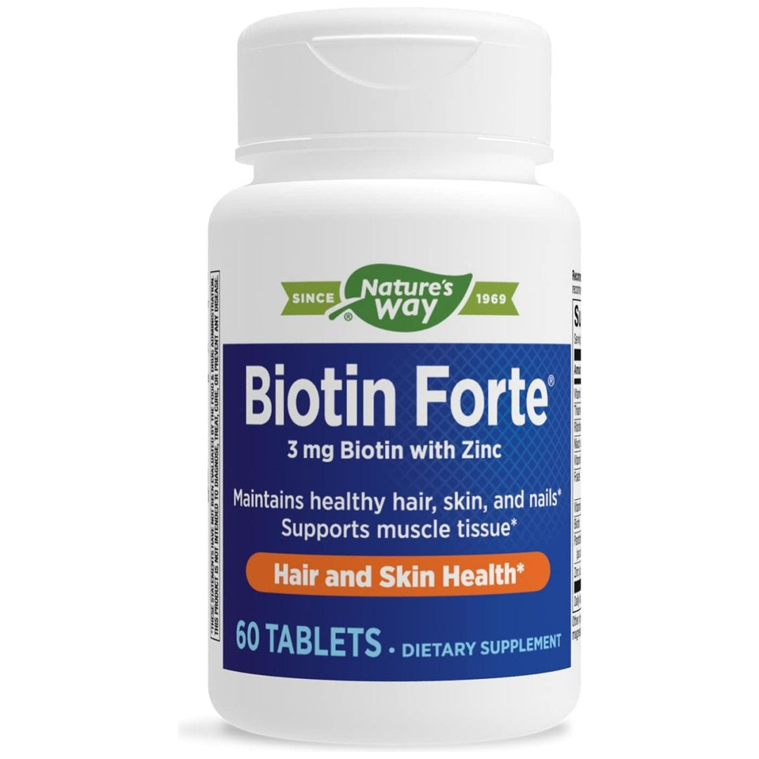 Nature's Way Biotin Forte 3mg with Zinc 60 Tablets - The Oasis of Health