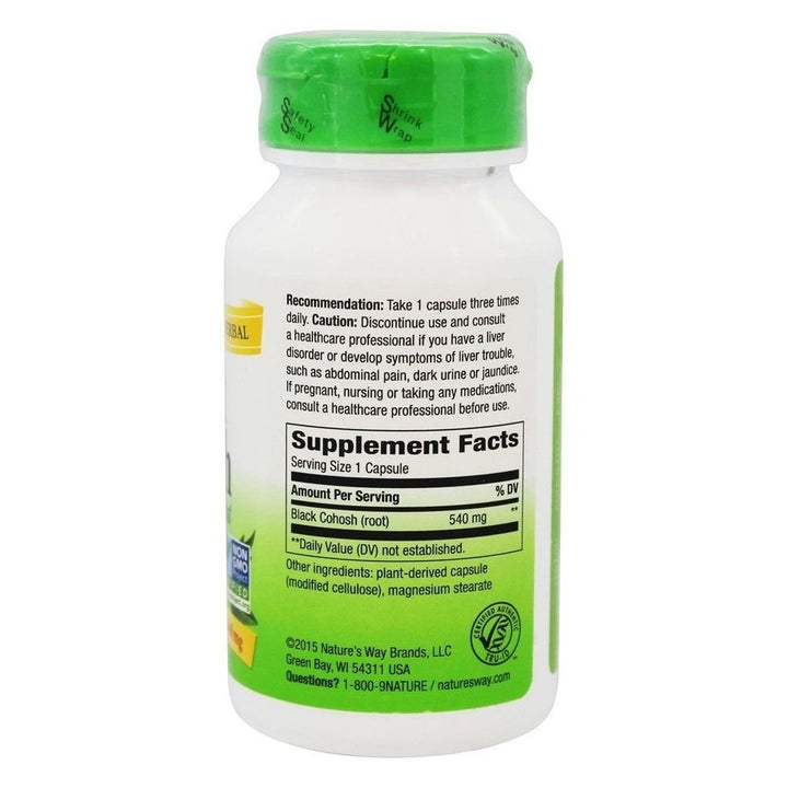 Nature's Way - Black Cohosh Root, 540 mg, 100 caps - The Oasis of Health