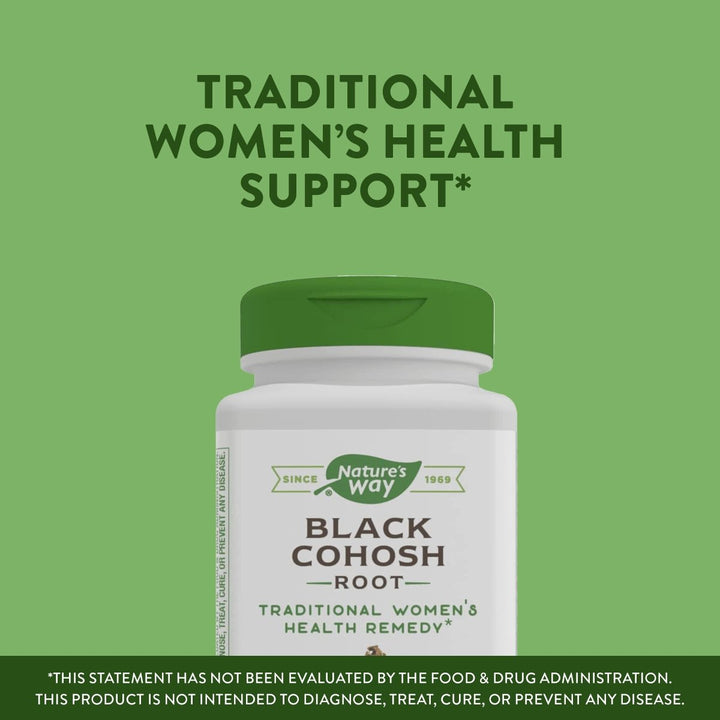 Nature's Way Black Cohosh Root, Traditional Support for Women's Health*, Non - GMO Project Verified, 180 Capsules - The Oasis of Health