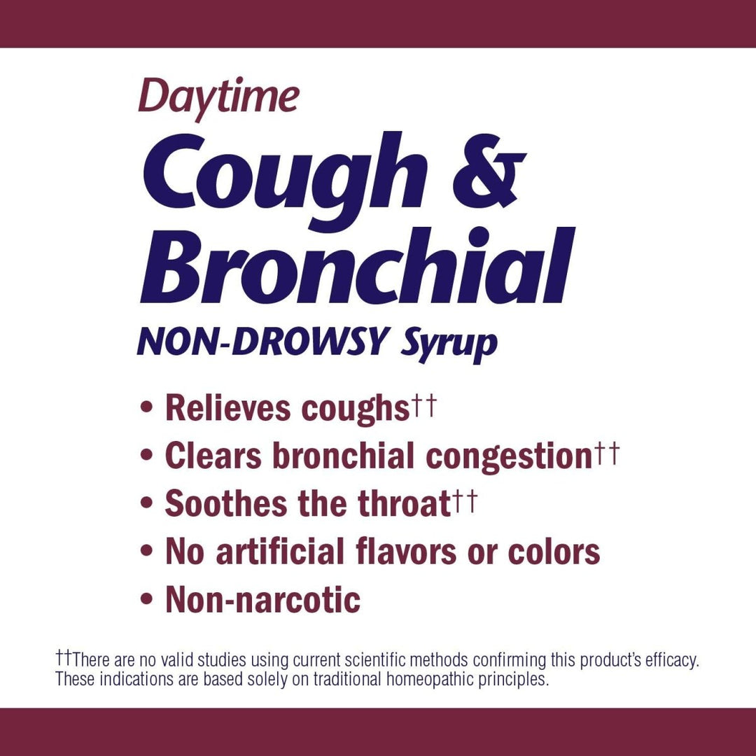 Nature's Way Boericke & Tafel Daytime Cough & Bronchial Syrup, Cough Suppressant?? & Expectorant??, Non - Drowsy, 4 Fl. Oz - The Oasis of Health
