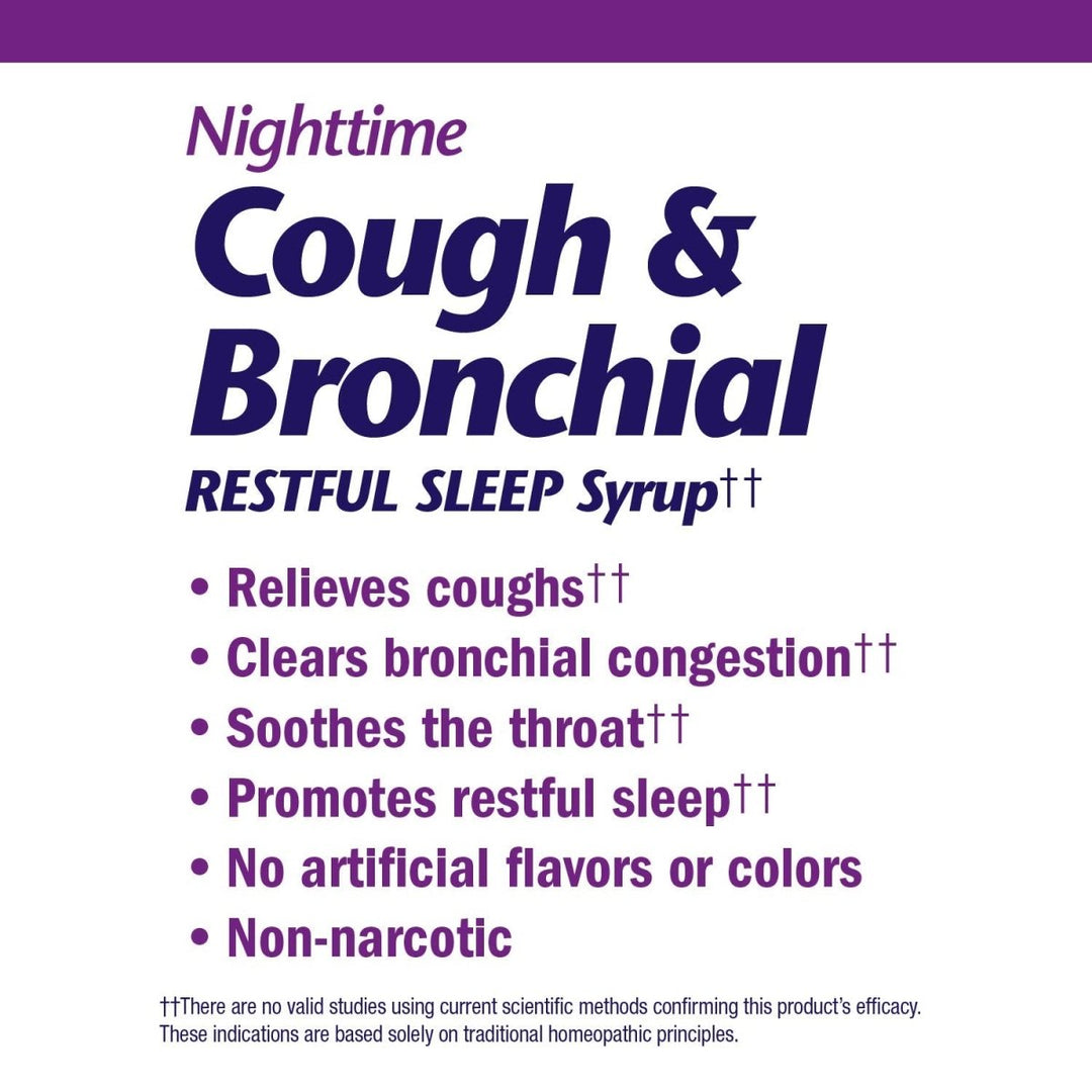 Nature's Way Boericke & Tafel Nighttime Cough & Bronchial Syrup, Cough Suppressant??, Promotes Restful Sleep??, 4 Fl. Oz - The Oasis of Health